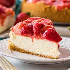 Strawberry topped cheesecake